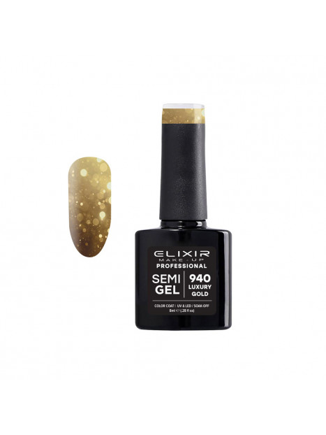 Vernis semi-permanent 940 Luxury Gold 8ml ELIXIR