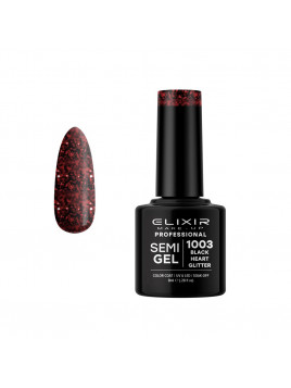 Vernis semi-permanent 1003 Black Heart Glitter 8ml ELIXIR