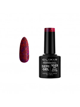 Vernis semi-permanent 1023 Red Velvet Glitter 8ml ELIXIR